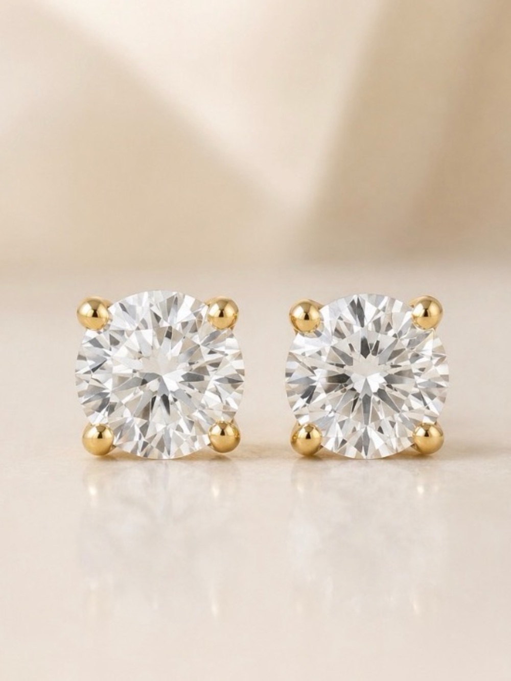 Moissanite Stud Earrings 4cttw 14K Gold Screw Back Earrings